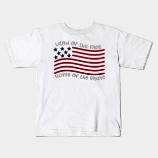 land of the free Home of the BRAVE Kids T-Shirt